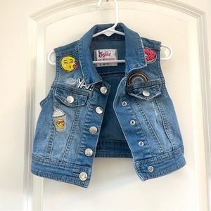 Justice Girls Denim Patchwork Vest, 6/7